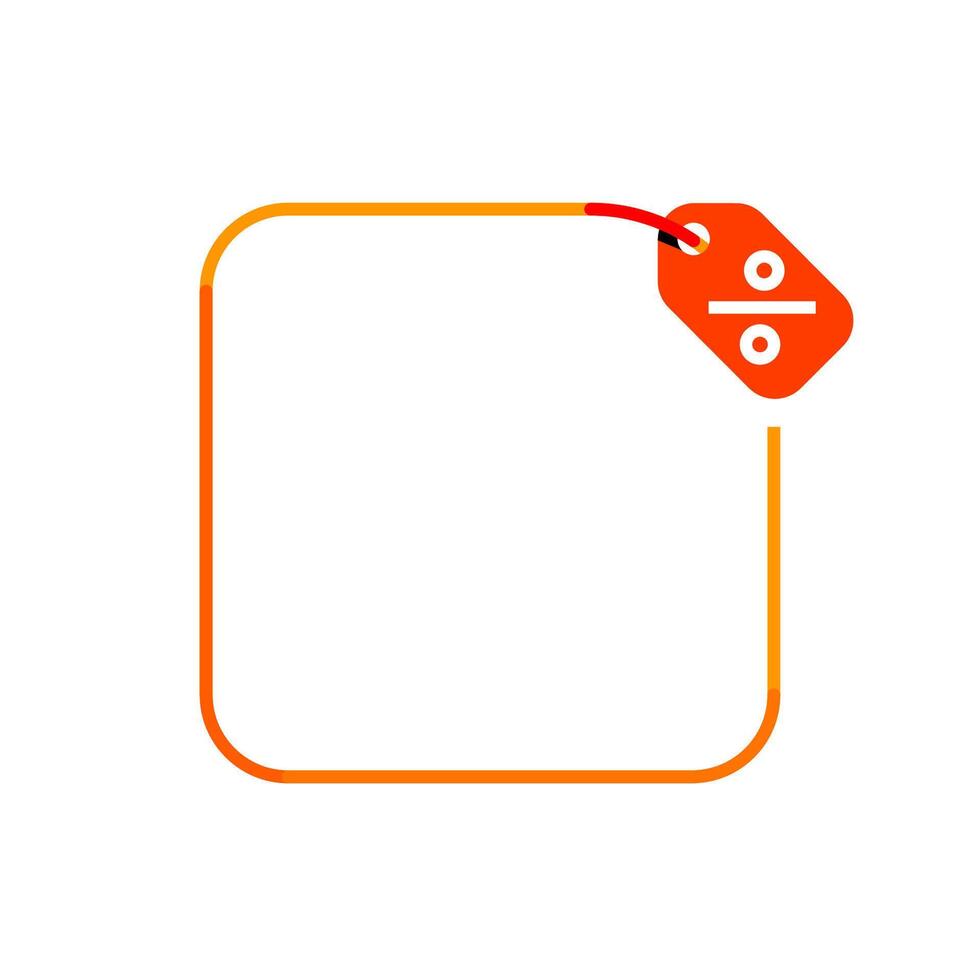 illustration of clean line frame with a tag and percentage symbol, highlighting bundle deals or discounted packages. Perfect for e commerce platforms, promotional banners, and marketing materials vector