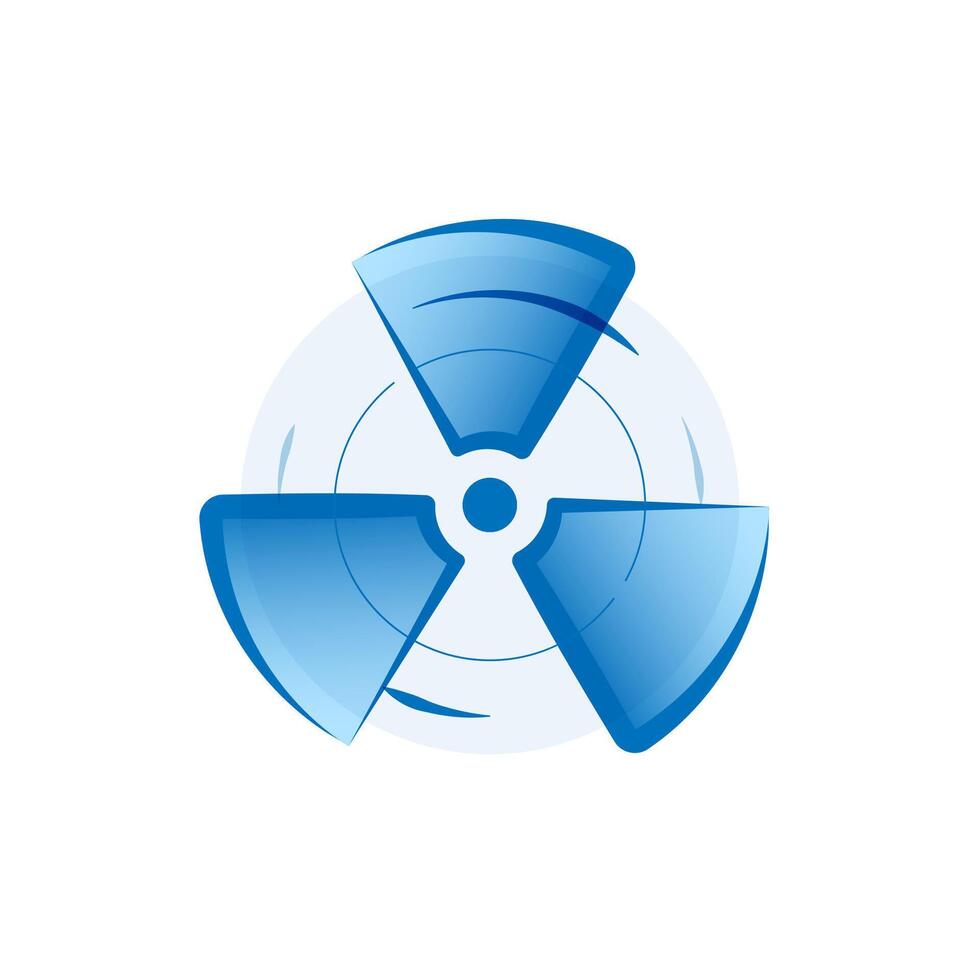 illustration of a blue cooling fan with sleek, modern design. Perfect for representing cooling solutions, energy efficiency, air circulation, or home appliance themes. promotional materials vector