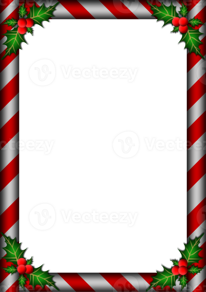 christmas border frame with holly and berries png