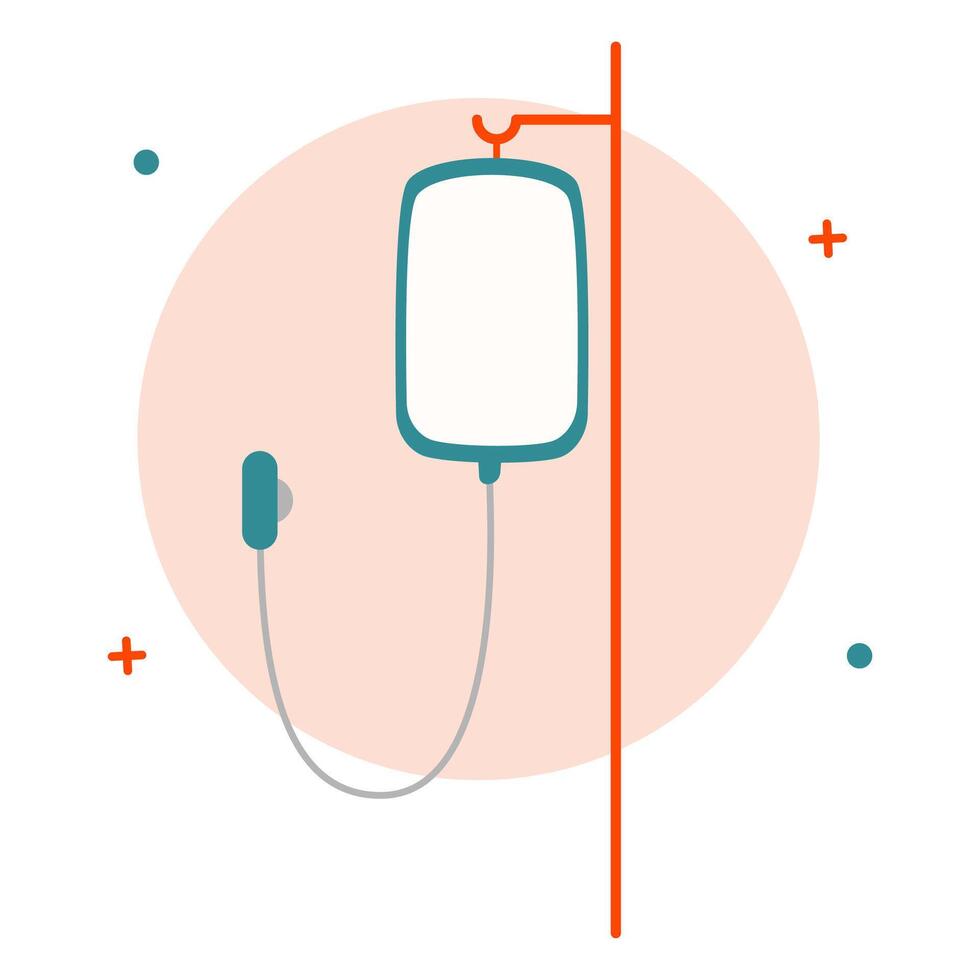 Medical Infusion Illustration. Infusion Equipment Medical Icon. vector