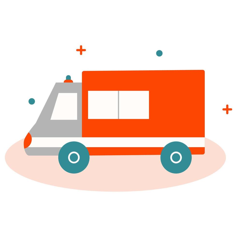 Emergency Ambulance Flat Illustration. Healthcare Ambulance Icon vector