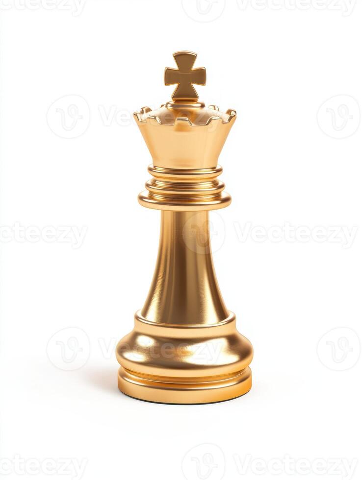 Majestic golden queen chess piece levitating with elegance and style photo