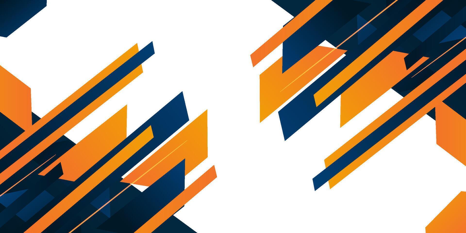 Luxury abstract background with blue and orange gradient and stripes. Abstract rectangle box with simple background for banner, flyer, presentation design and business card. Eps10 vector