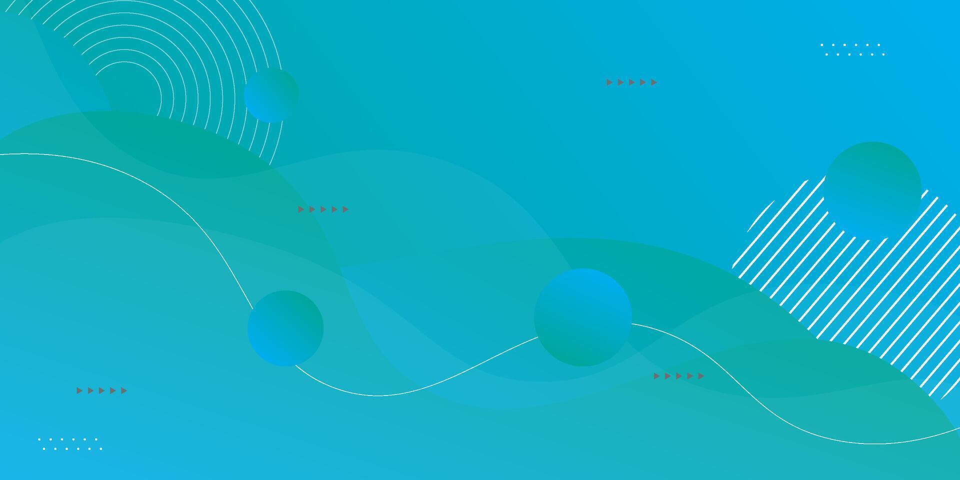 Blue geometric business banner design. Creative banner design with wave and line shape as template. Simple design on white horizontal banner. Eps10 vector