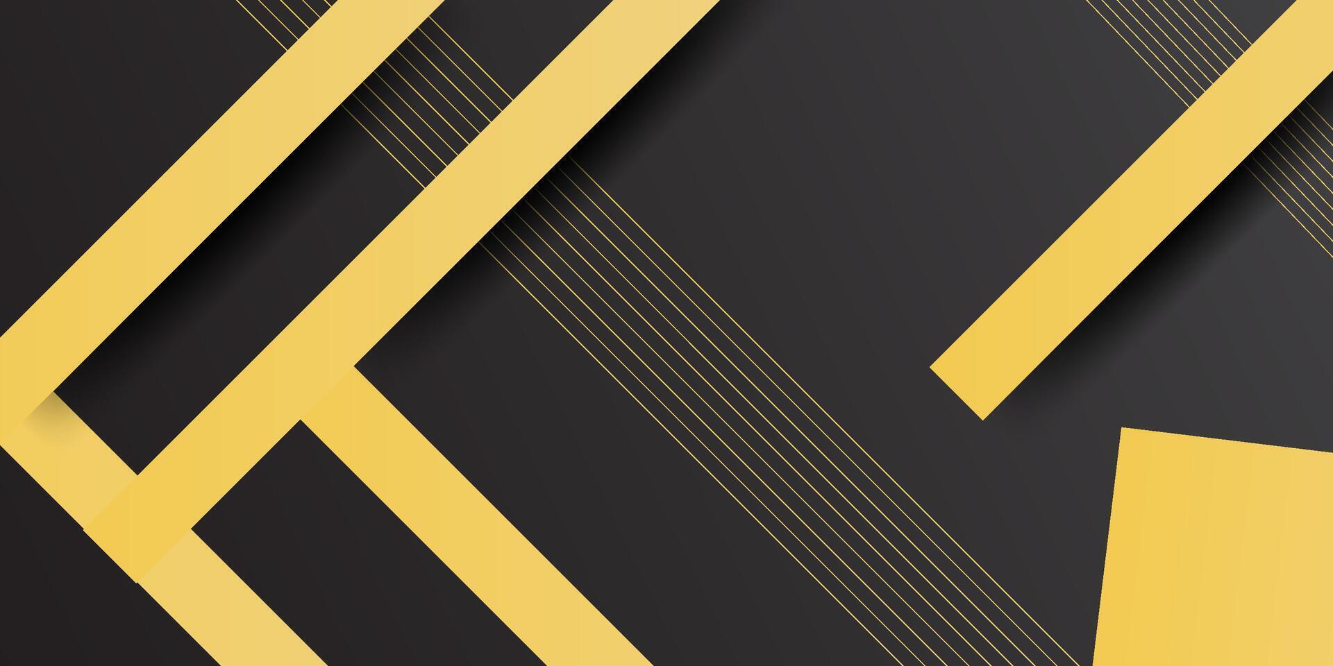 Abstract geometric background of golden rectangles overlapping diagonally with golden lines. Luxurious background with modern 3D gray style. vector