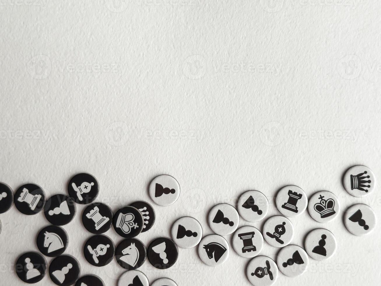 Minimalist chess piece pattern on textured white paper background photo