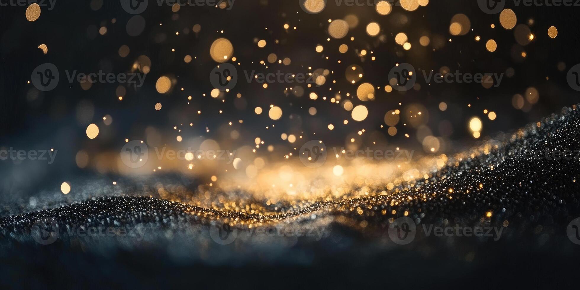 Elegant dark matte background with subtle golden sparkles for festive designs photo