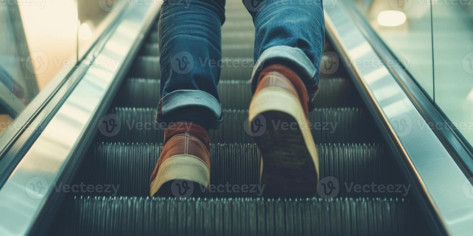 Escalator Journey Steps to Discovering Exciting New Adventures Awaiting You Ahead photo