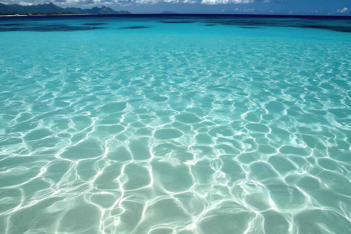 Crystal Clear Turquoise Waters Meeting the Horizon photo