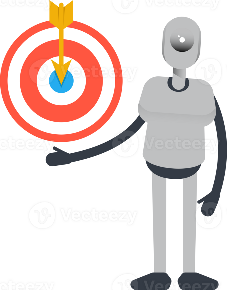 Humanoid Robot Character Holding Dart png