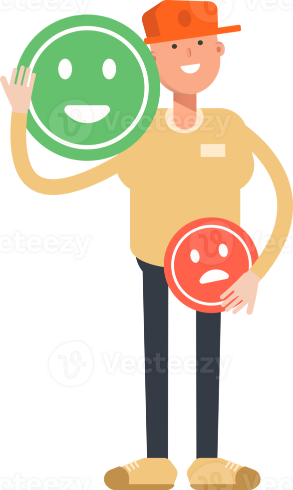 Man Wearing Cap Character and Emoticon Sign png