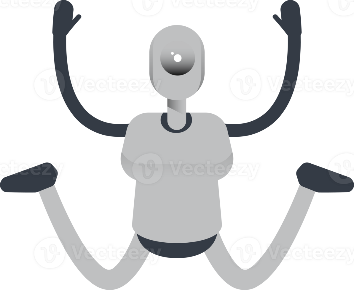 Humanoid Robot Character Jumping png