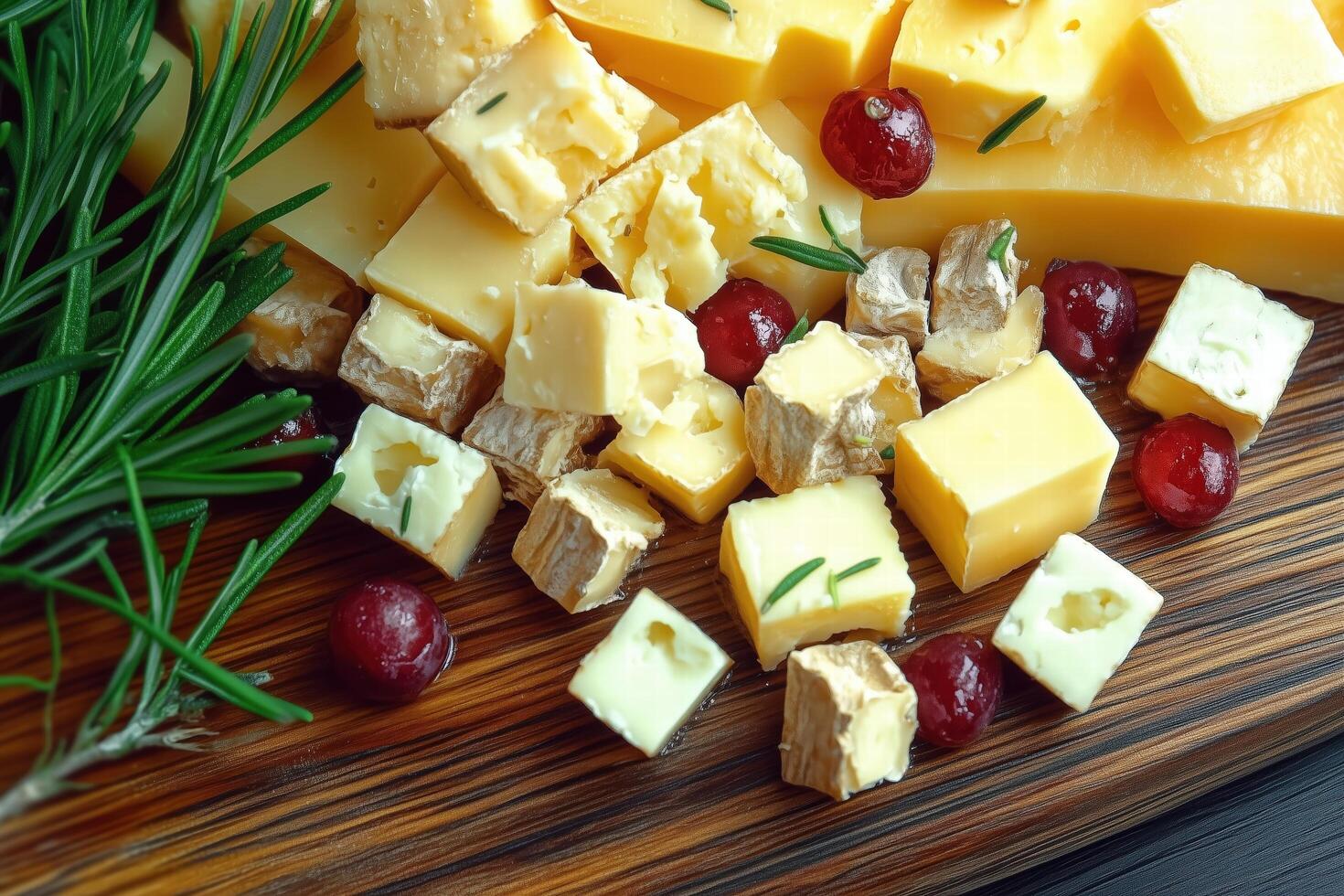 Cheese and Cranberry Delight on Rustic Board photo