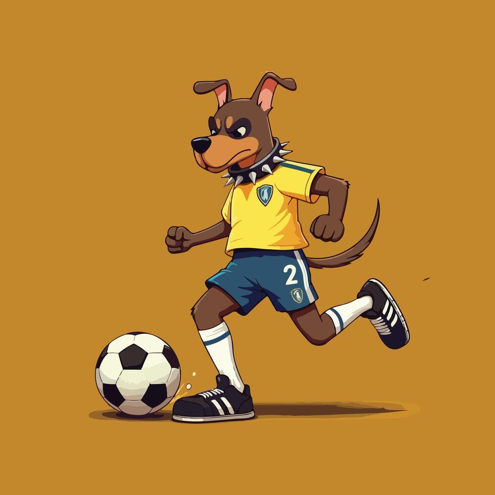 Soccer Pooch Dynamic Fun on the Field vector