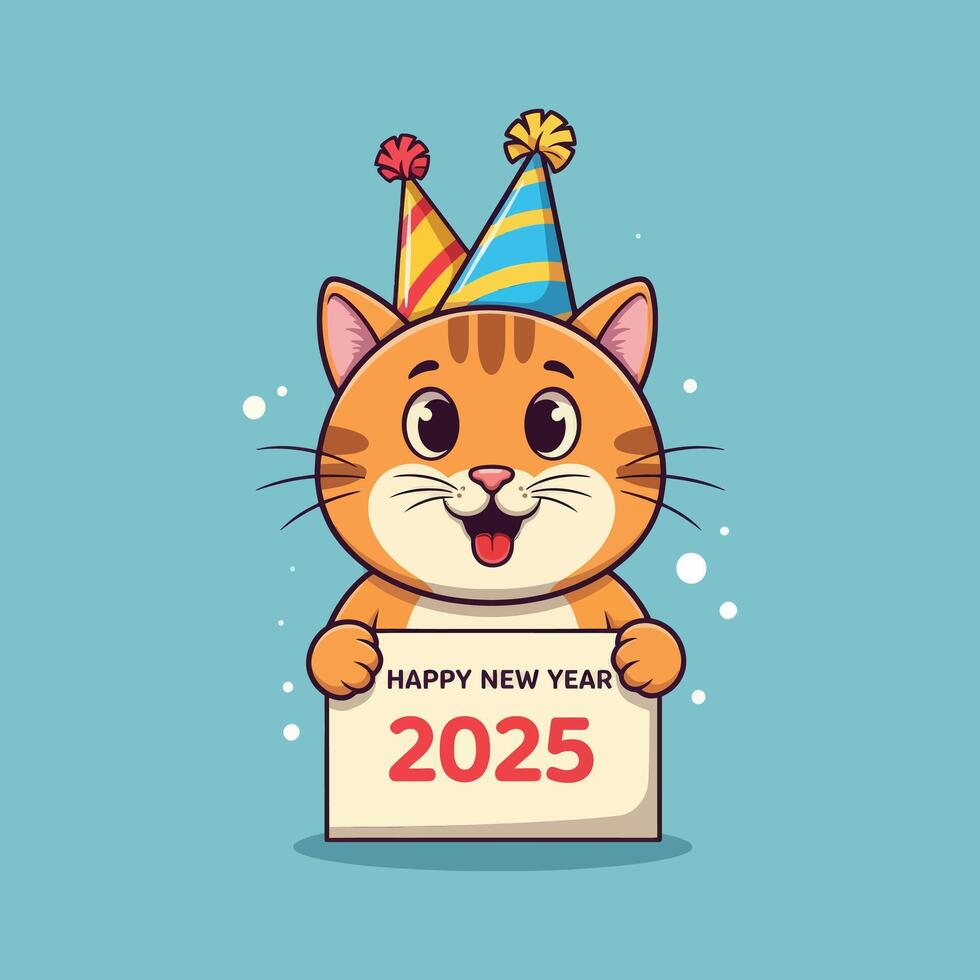 Fox Celebrations Ringing in New Year 2025 with Joy and Cheer vector