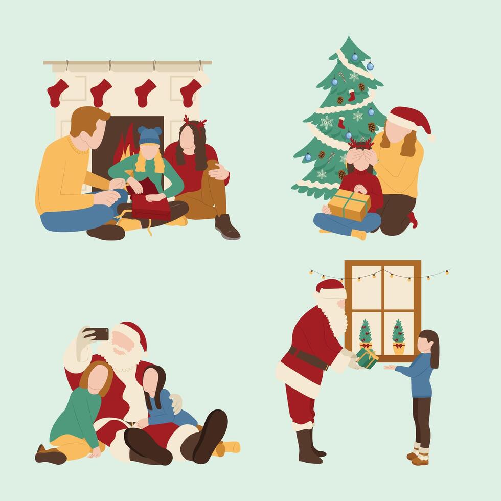 Christmas waiting for Santa Claus vector