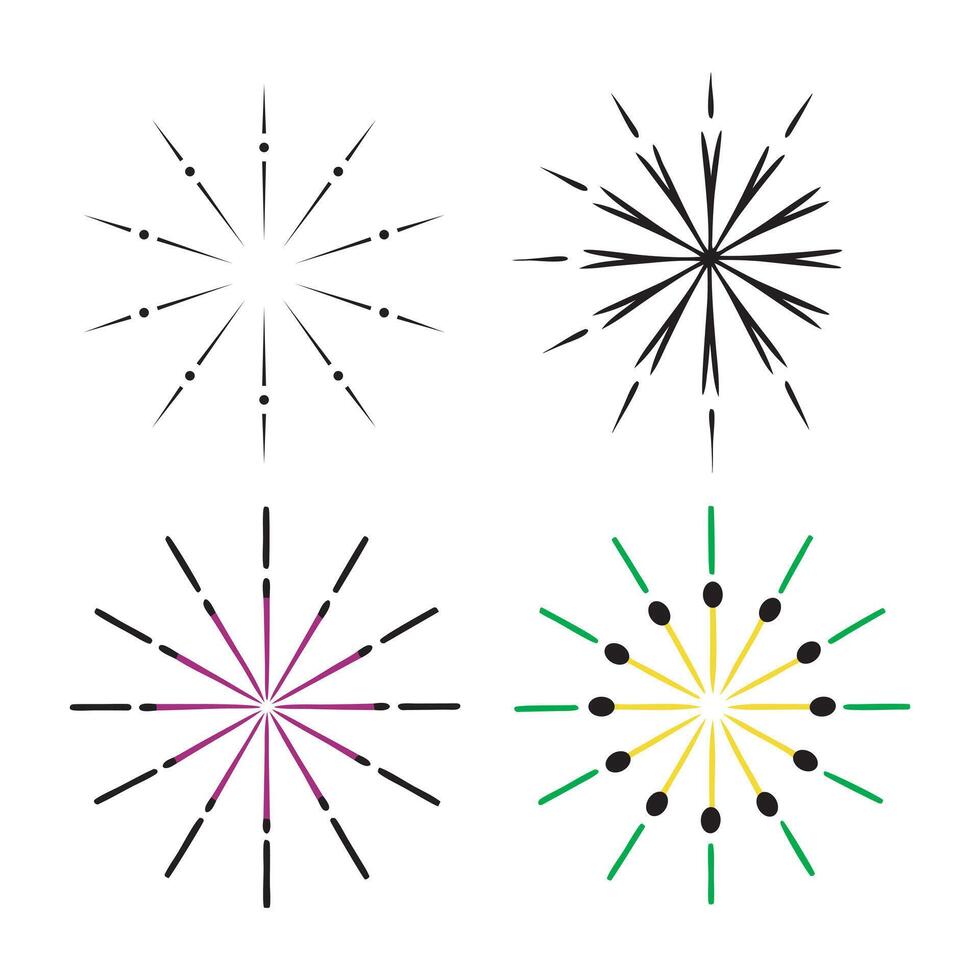 Creative decorative sunray and line explosion designs for enhancing artistic, digital, and professional design concepts vector
