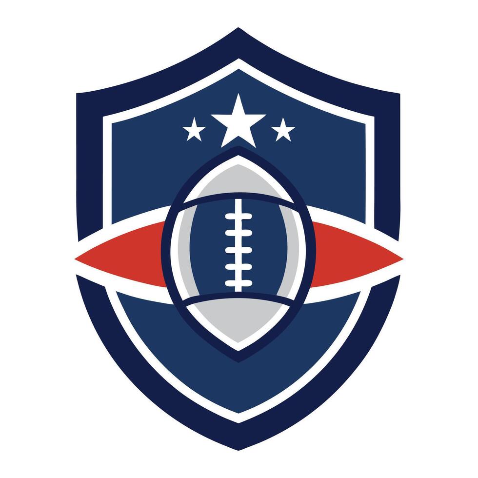 American football shield with American football ball inside vector