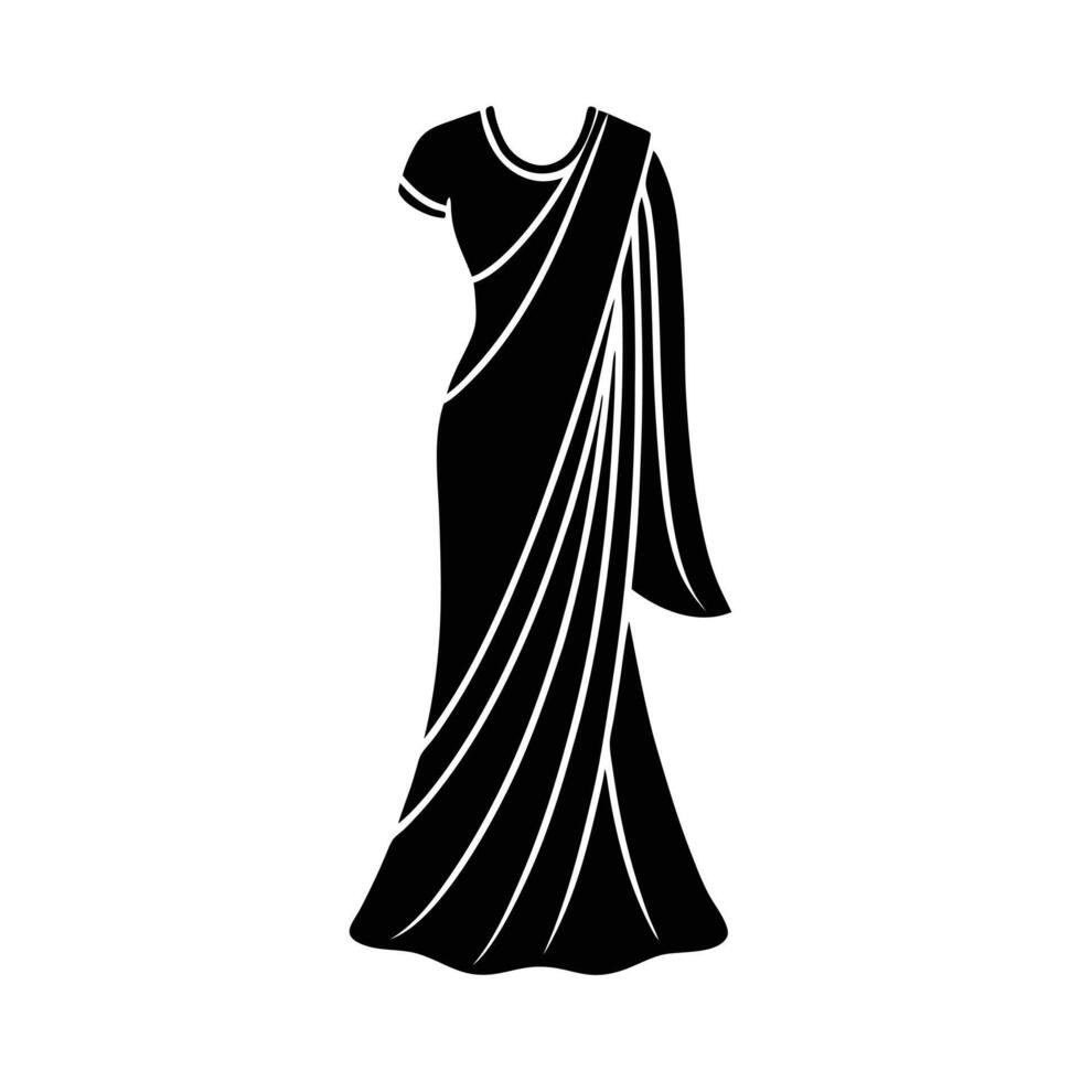 an image of a black dress on a white background vector