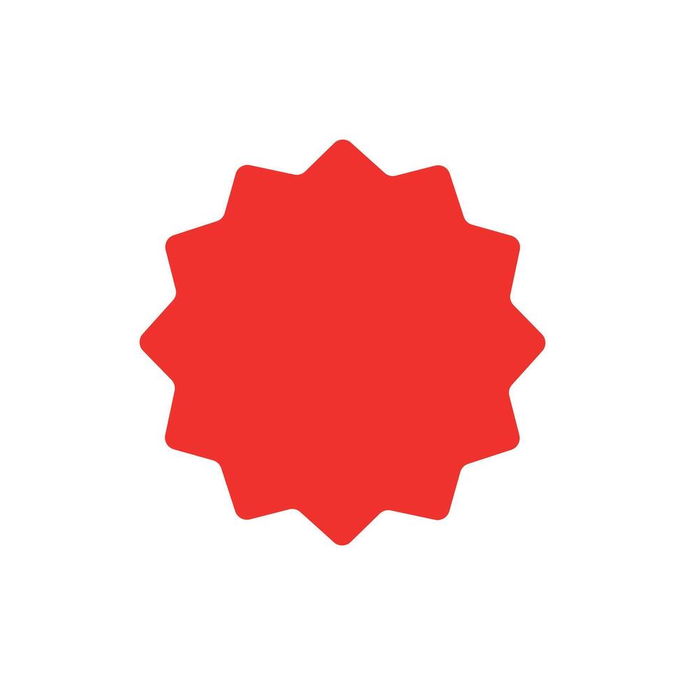 simple starburst speech bubble in red vector