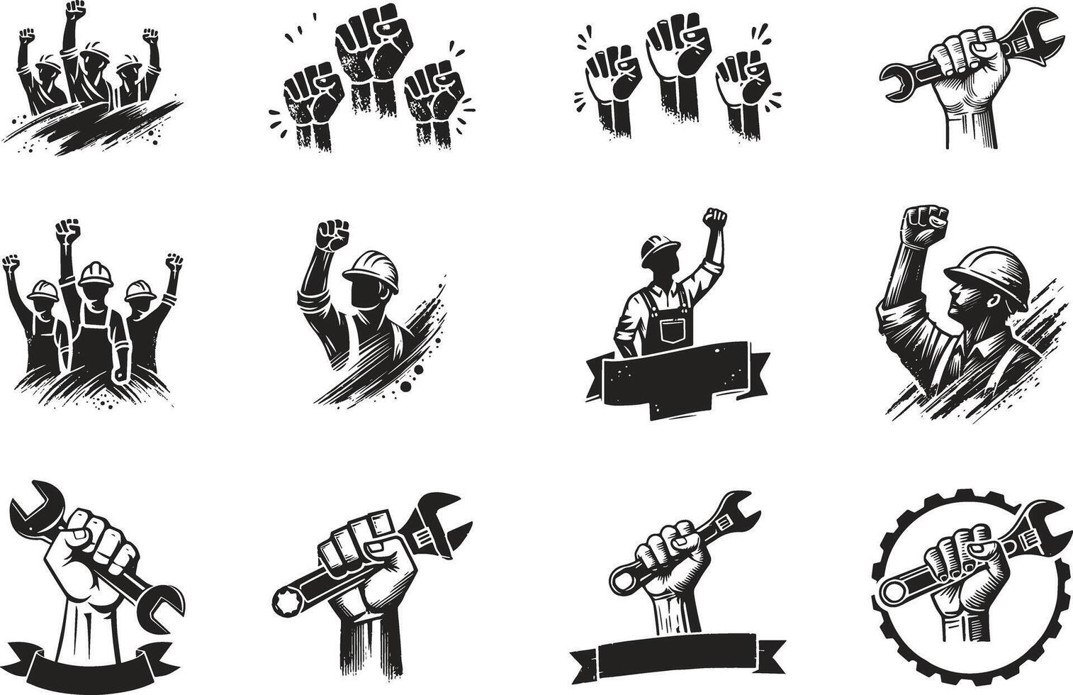 Labour Day concept element hand sketch style illustration. vector