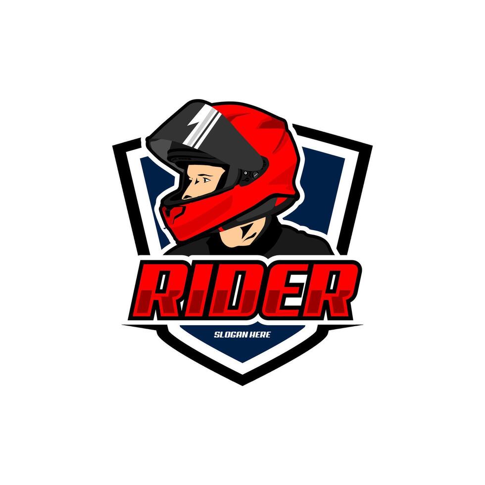 logo biker motor sport extreme helmet vector