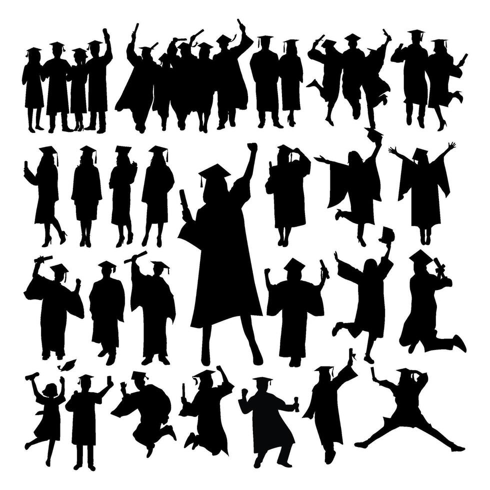 graduate graduation student silhouette vector