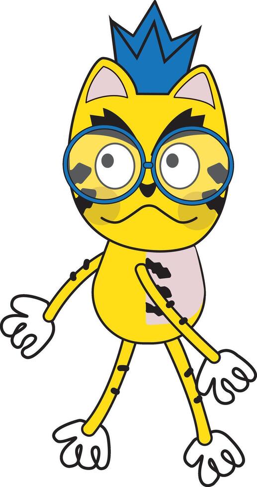 Yellow Tiger Walking vector