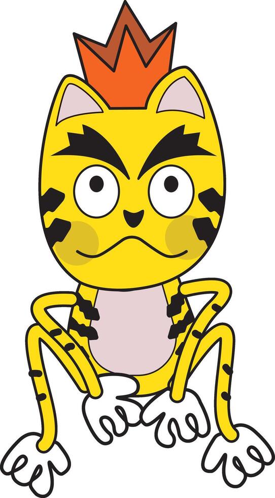 Yellow Tiger sitting vector