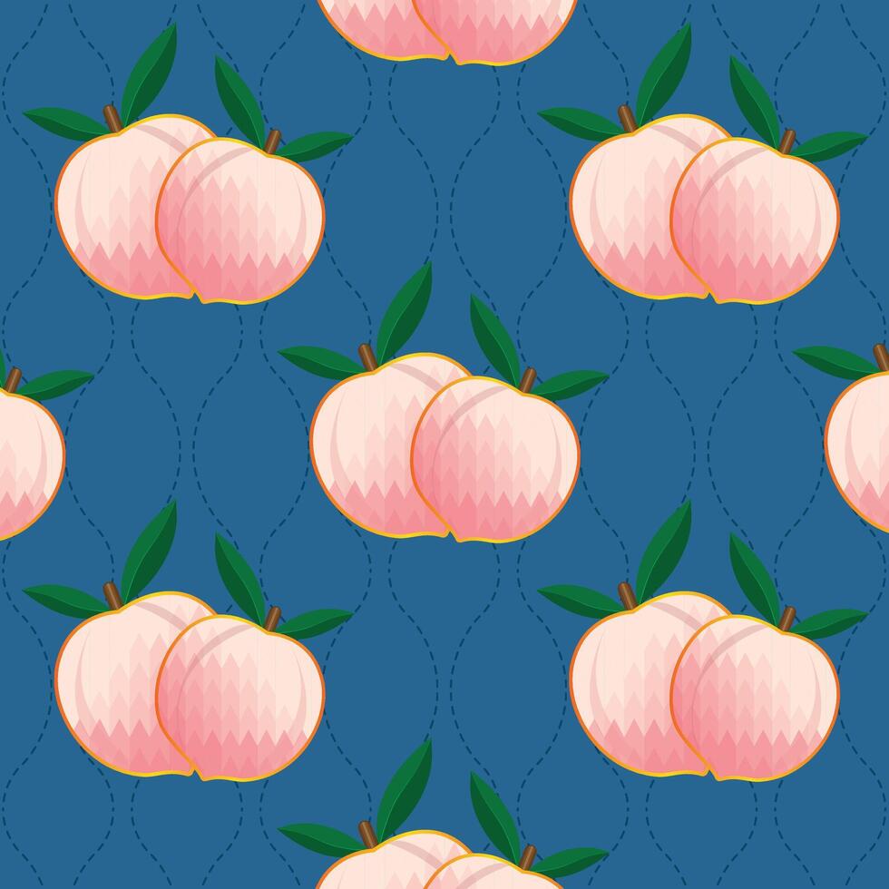 Peach and Dashed Line Repeat Pattern vector