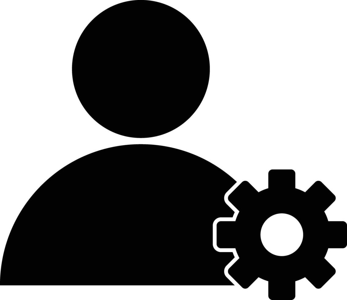 Profile settings icon isolated on white background . User settings icon . Account gear icon vector