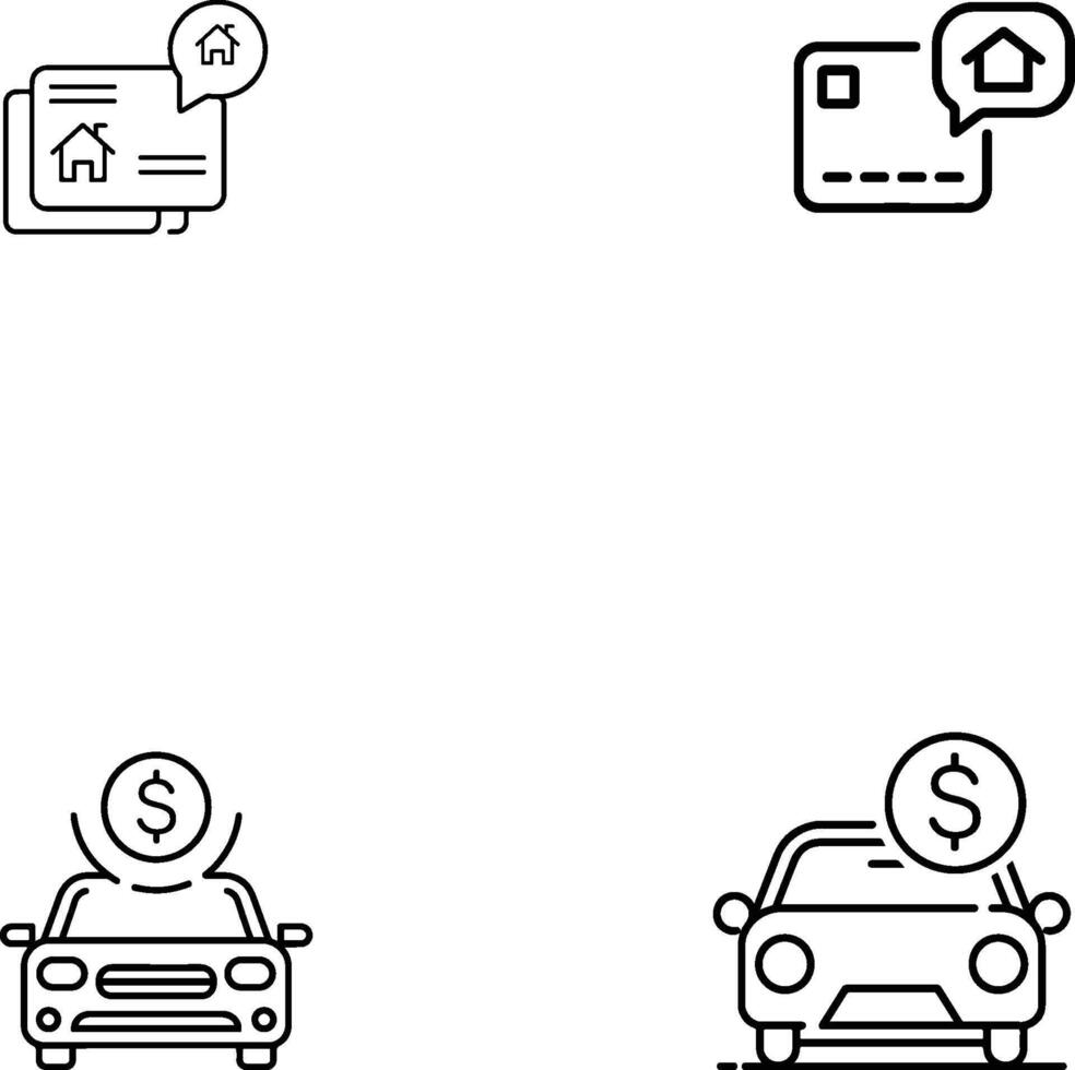 real estate and car financial icon set vector