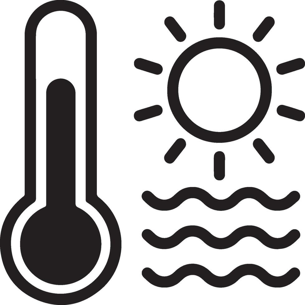 Heatwave, thermometer icon design vector