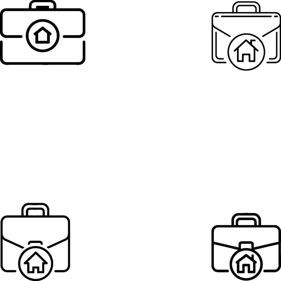 real estate bag icon set illustration vector