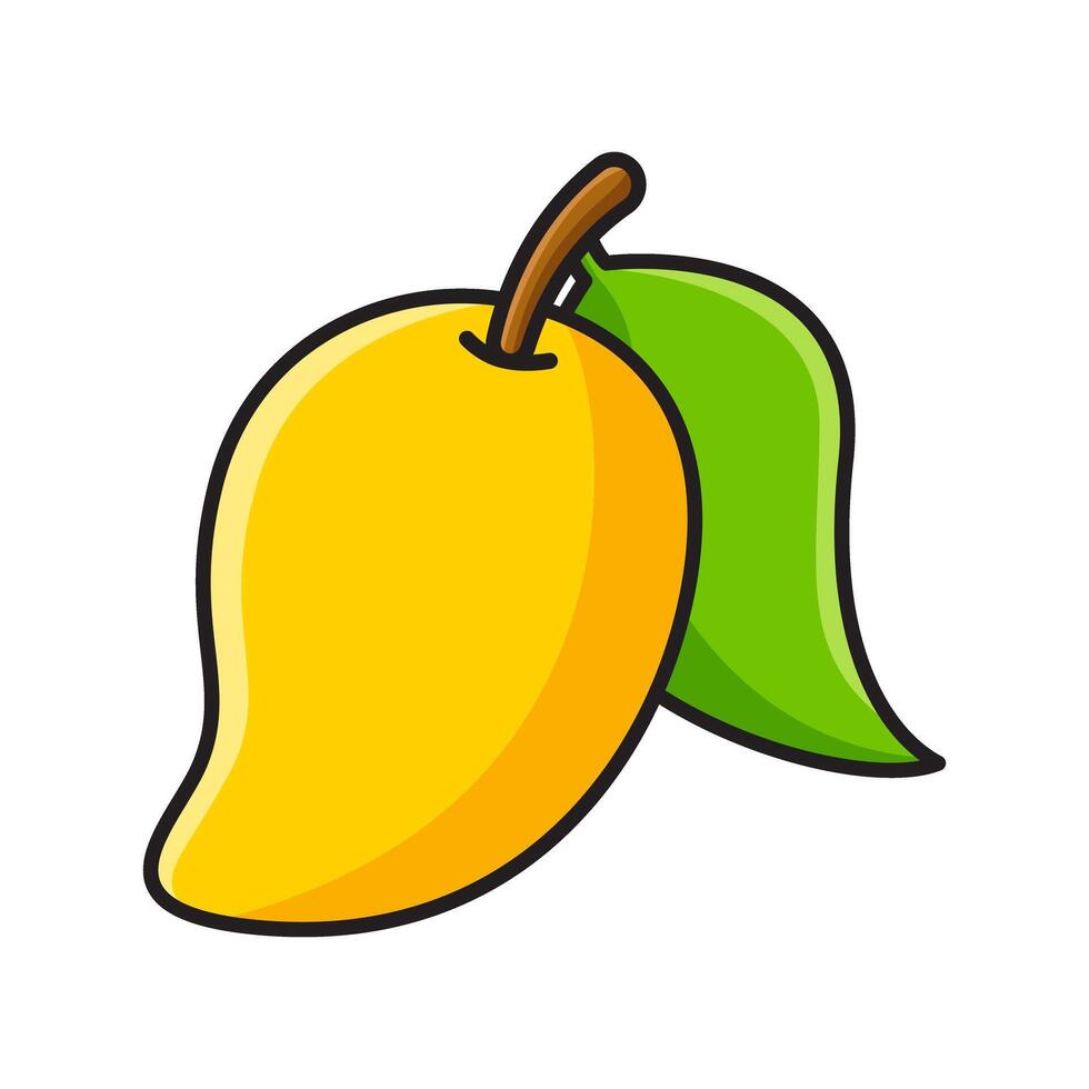 Mango fruit cartoon style colorful icon vector