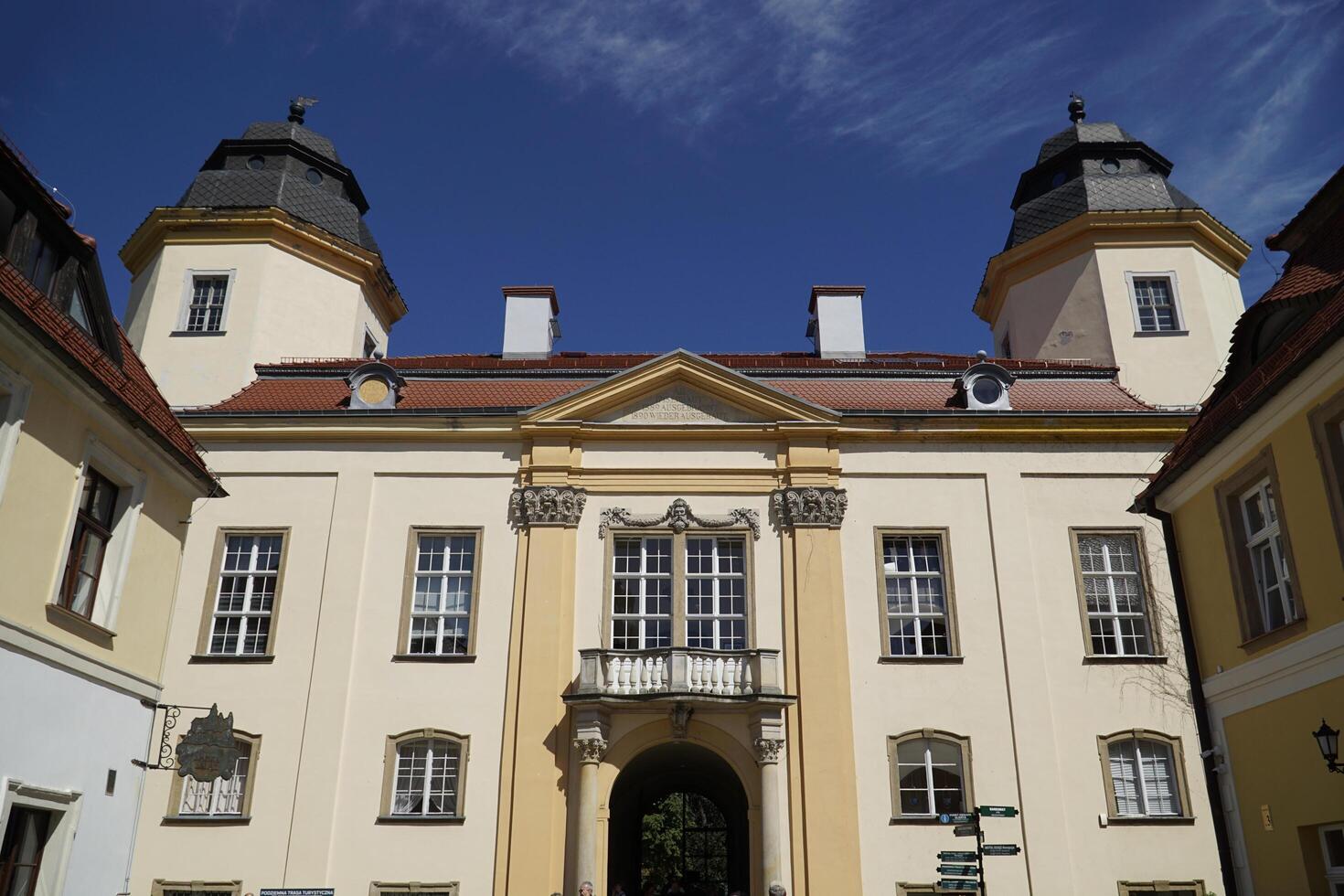 Walbrzych, Poland - August 12th, 2024 - Gate building at Ksiaz Castle photo