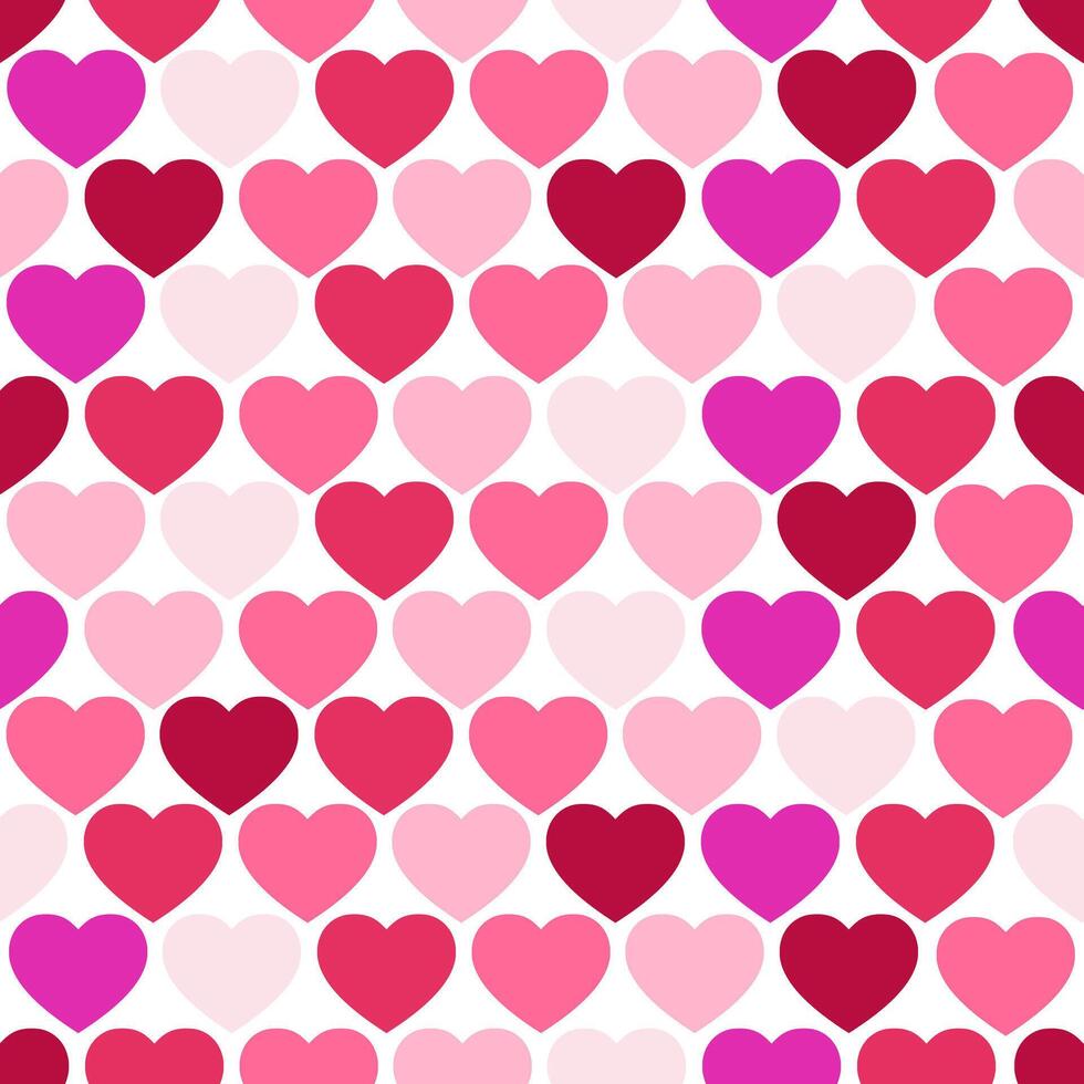 A seamless heart pattern with pink and red tones, perfect for Valentine's Day, featuring romantic designs and decorations. Wrapping Paper. vector