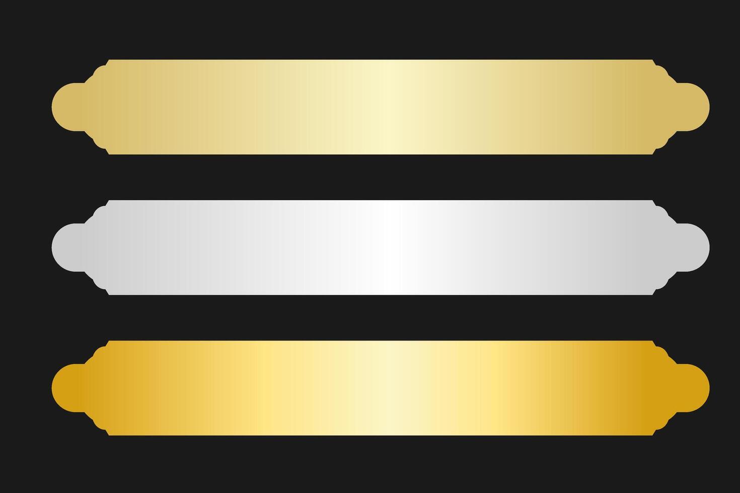 Minimalist Islamic Text Frames in Gold and Silver vector