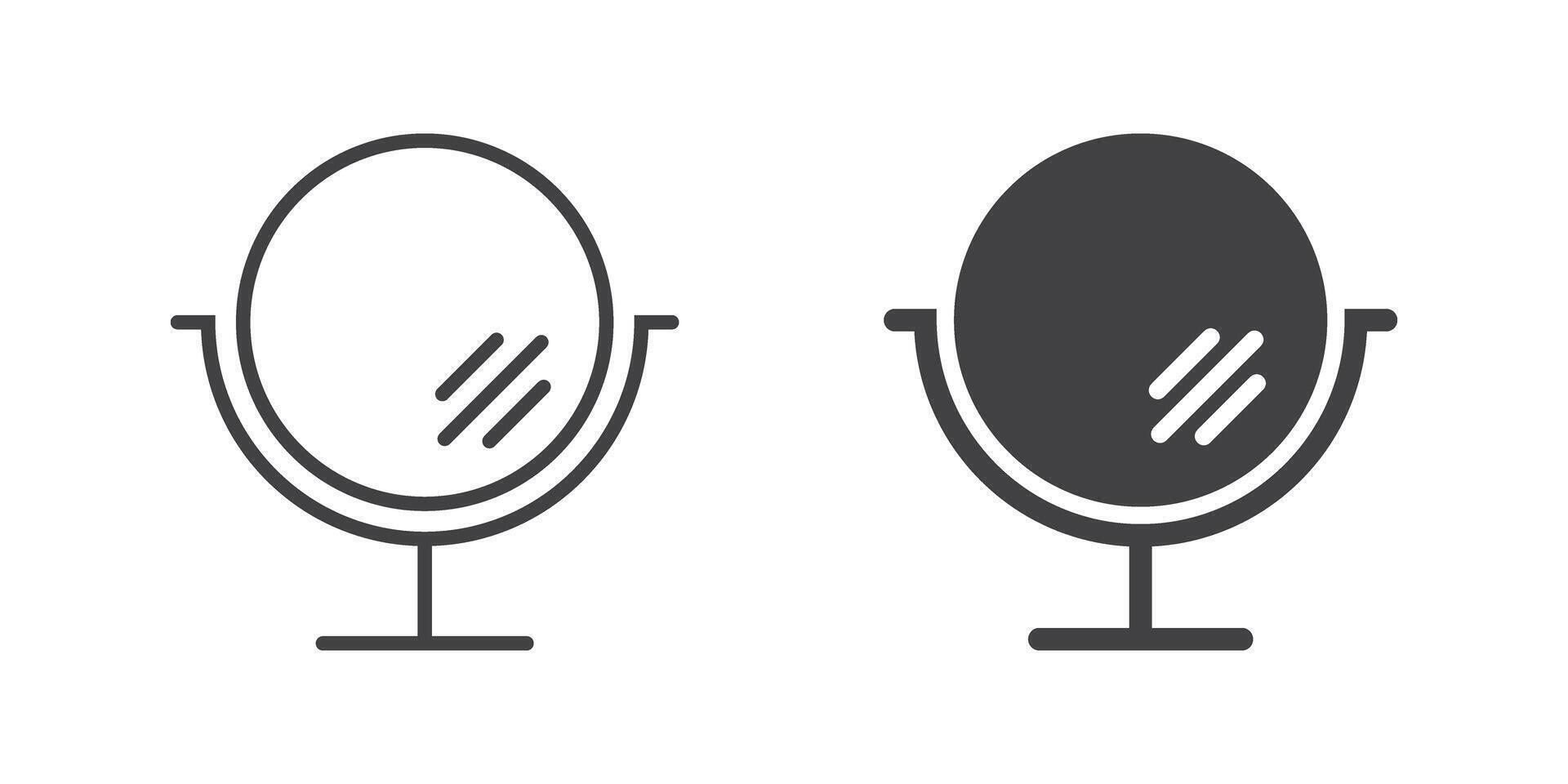Mirror icon in flat style. Hand mirror glass illustration on isolated background. Fashion sign business concept. vector