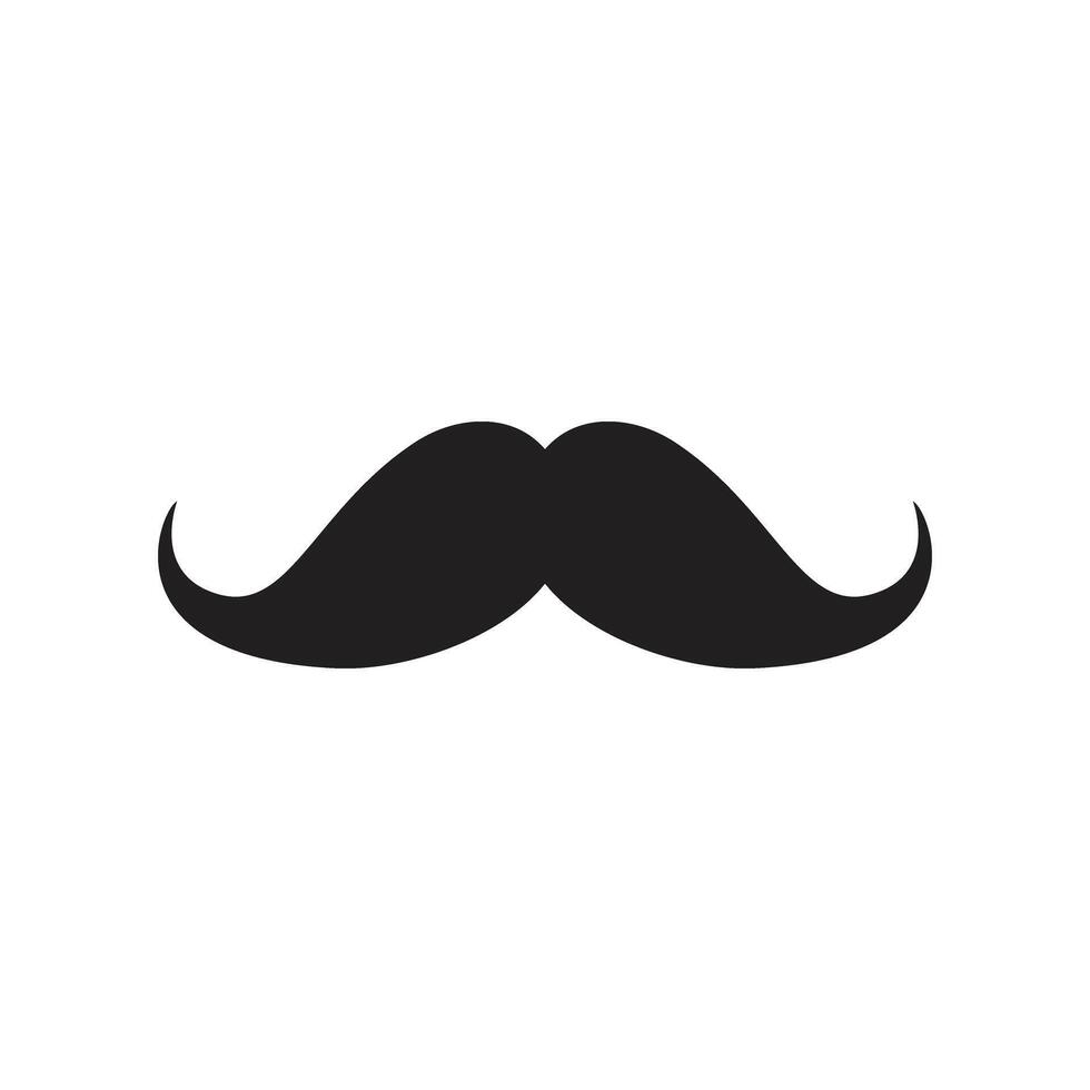 Gentleman mustache icon in flat style. Whisker hairstyle illustration on isolated background. Moustache sign business concept. vector