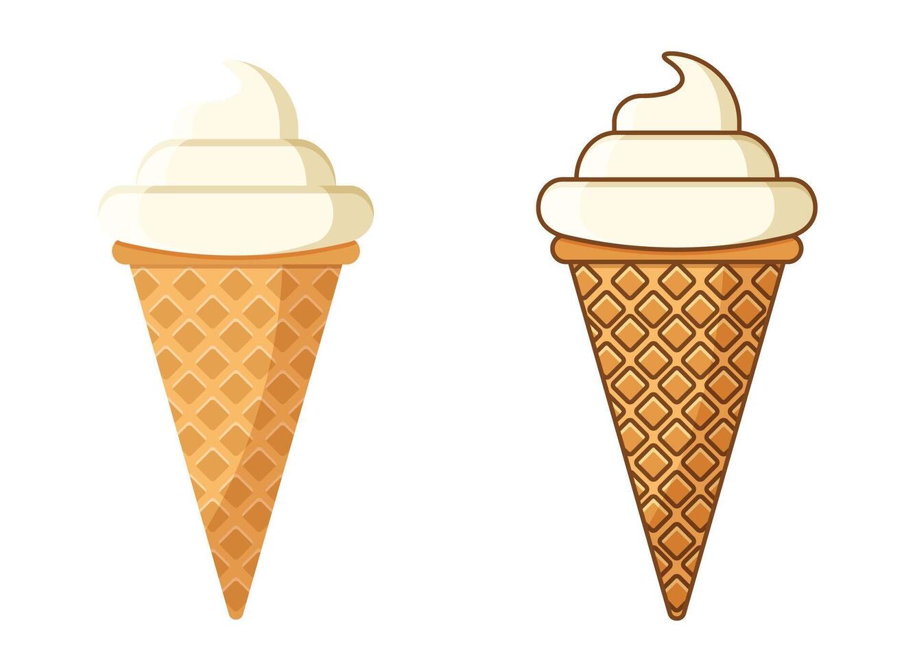 Ice cream icon in flat style. Tasty dessert illustration on isolated background. Sweet eating sign business concept. vector
