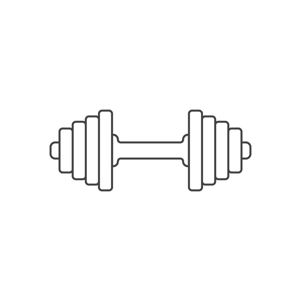 Dumbbell icon in flat style. Workout gym tool illustration on isolated background. Barbell fitness equipment sign business concept. vector