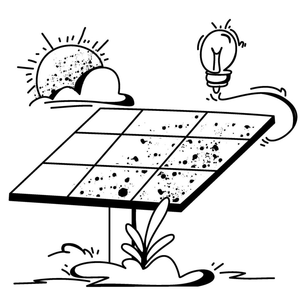 Vibrant flat showing professionals setting up solar panels, great for environmental awareness and renewable energy project vector