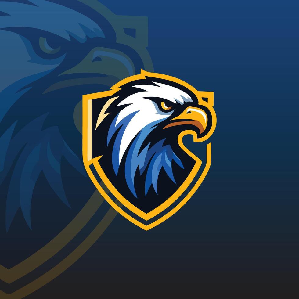 flat e-sport logo with a hawk or eagle head vector