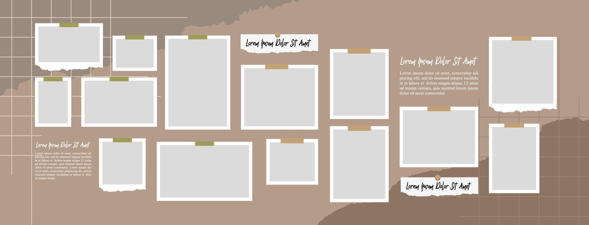 Collage grid effect overlay vector