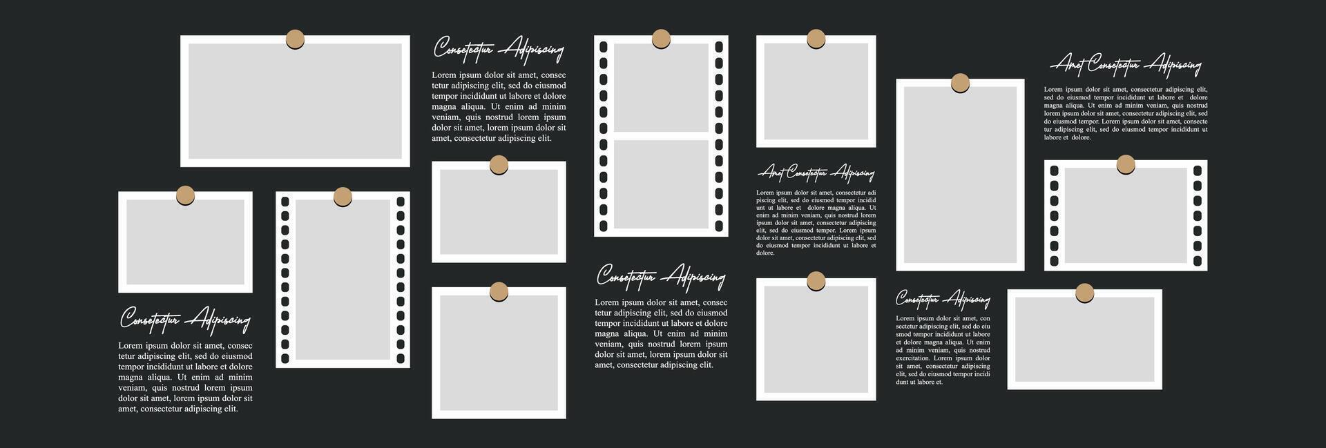 blank picture collage template vector