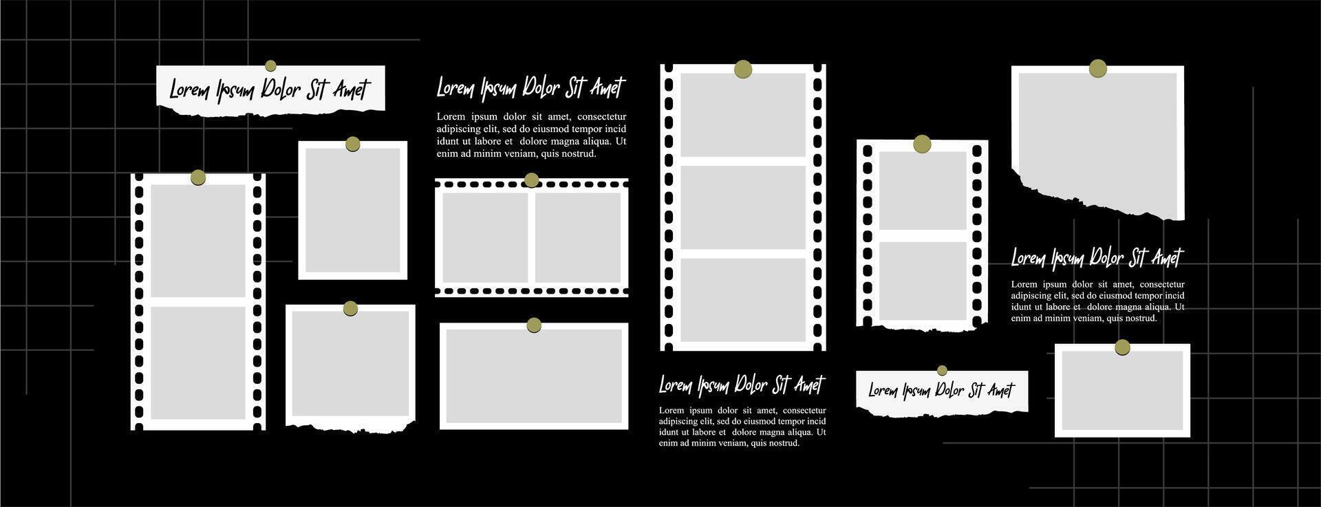 photo collage design template vector
