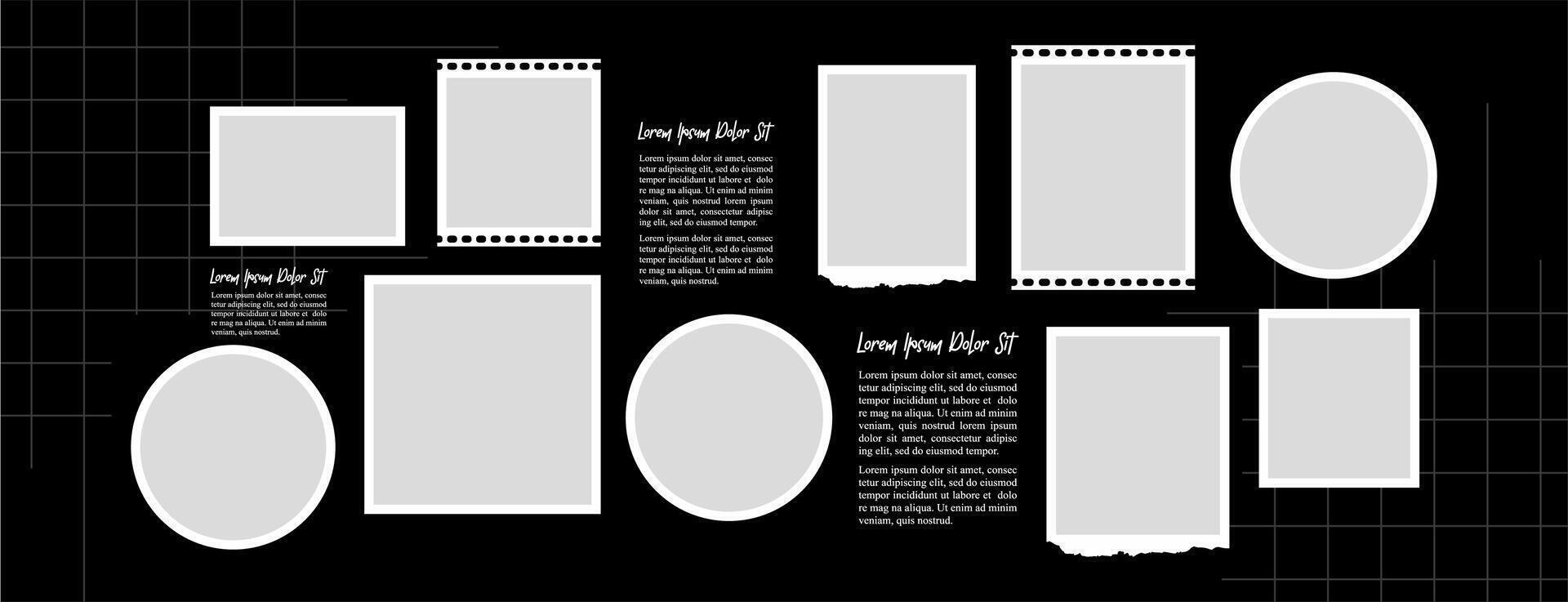 photo frame collage template vector