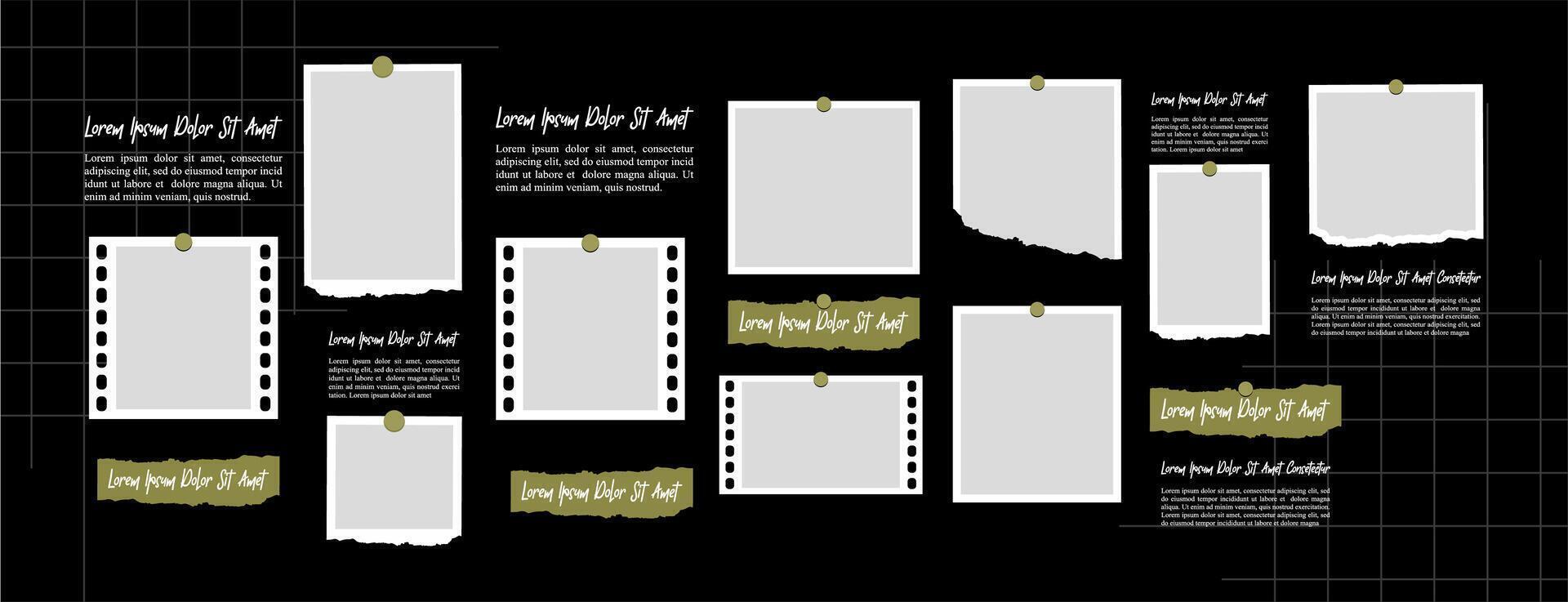 Decorative photo frame collage collection vector