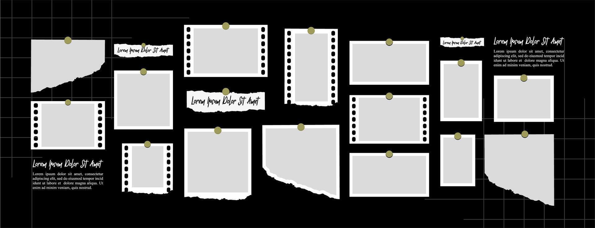 grid digital photo collage design template vector